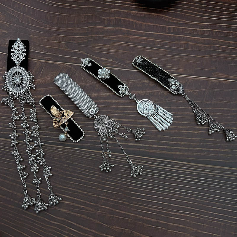 Ethnic Style Tassel Bb Clip New Chinese Style Ancient Hanfu Hairpin Bell Pendant Accessory Side Bangs Clip