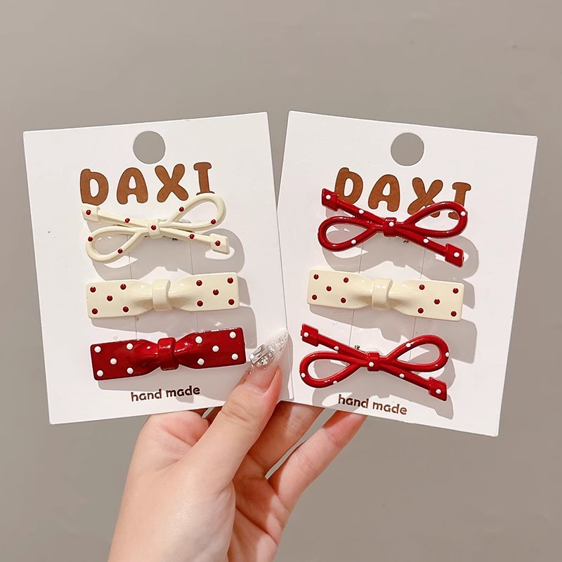 Anchor Red Wave Point Bow Hairpin Hermoso Side Clips Peel Broken Clips Facial Cleaning Clips