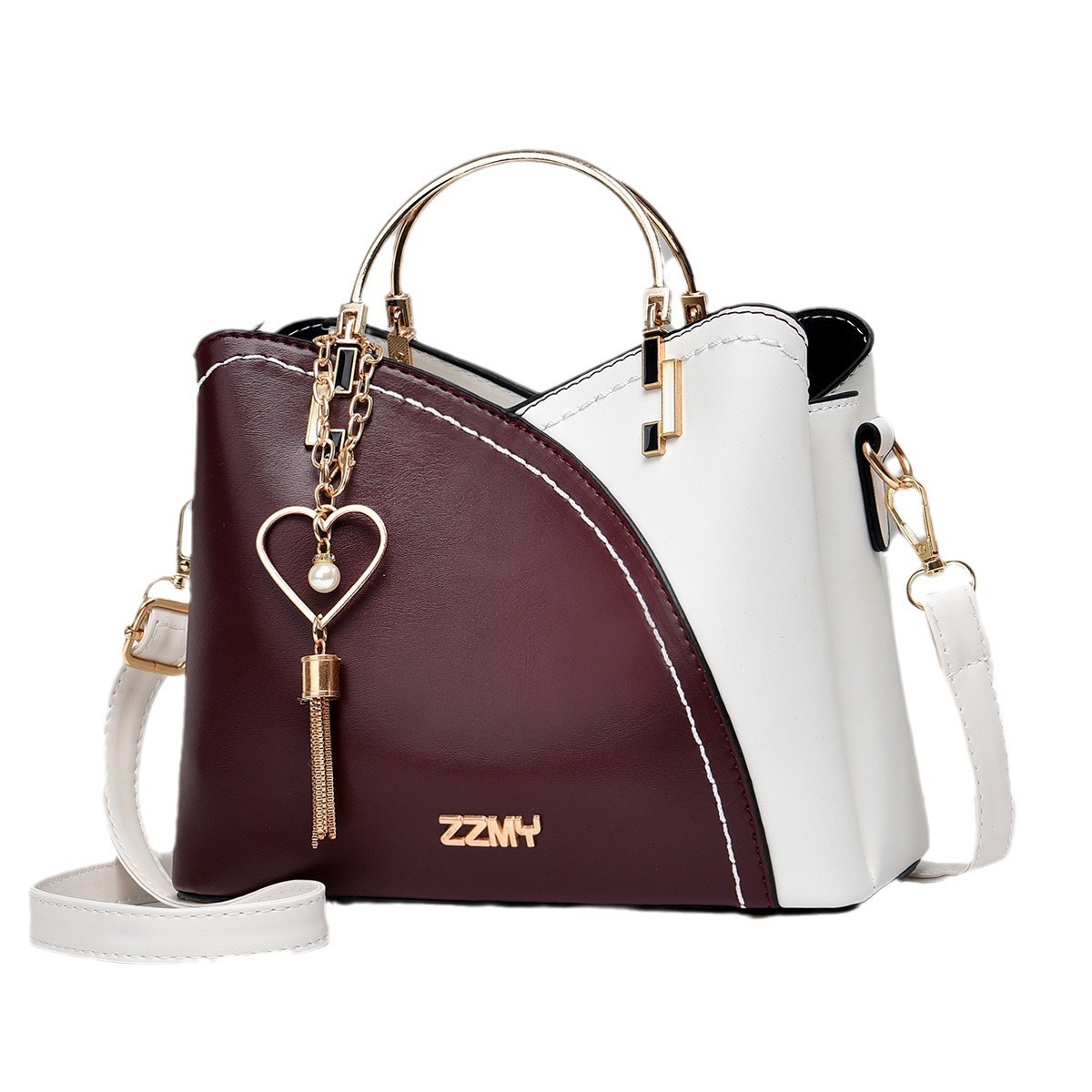 Fashionable Women's Patchwork Bucket Bag Crossbody Shoulder Bag_voghion.com