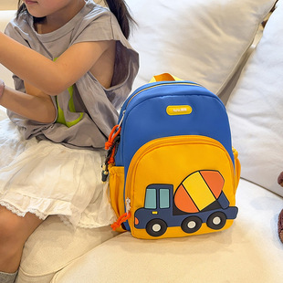 Kindergarten Cute Cartoon Tanker School Bag New Ultra-Light Children's Backpack Baby School Style Small School Bag