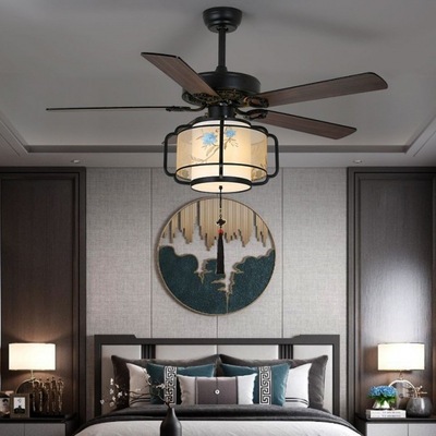 Ceiling fan household New Chinese style a living room bedroom Restaurant European style Retro Fan light To fake something antique Industry electric fan a chandelier