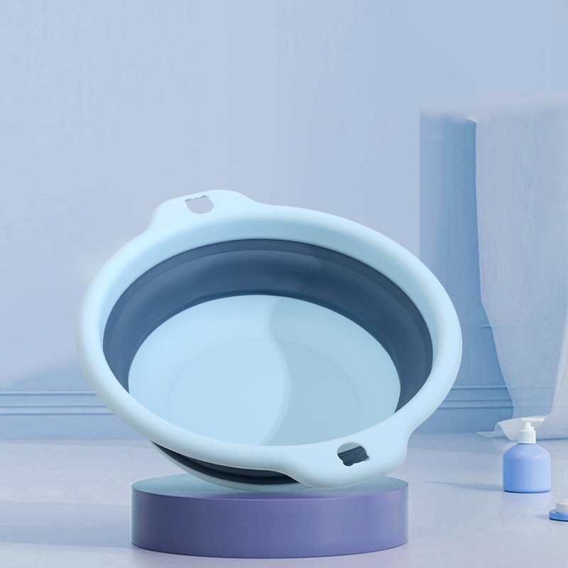 大型折り畳み洗面器家庭用ミニポータブル厚手洗面器学生寮プラスチック円形洗面器|undefined