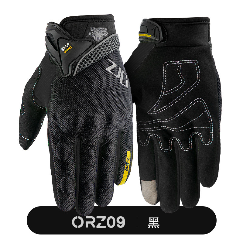 Guantes de moto Orz para primavera y verano, anticaídas, transpirables, equipo de protección para motocicleta, guantes para vehículos eléctricos para hombre, protectores de muñeca