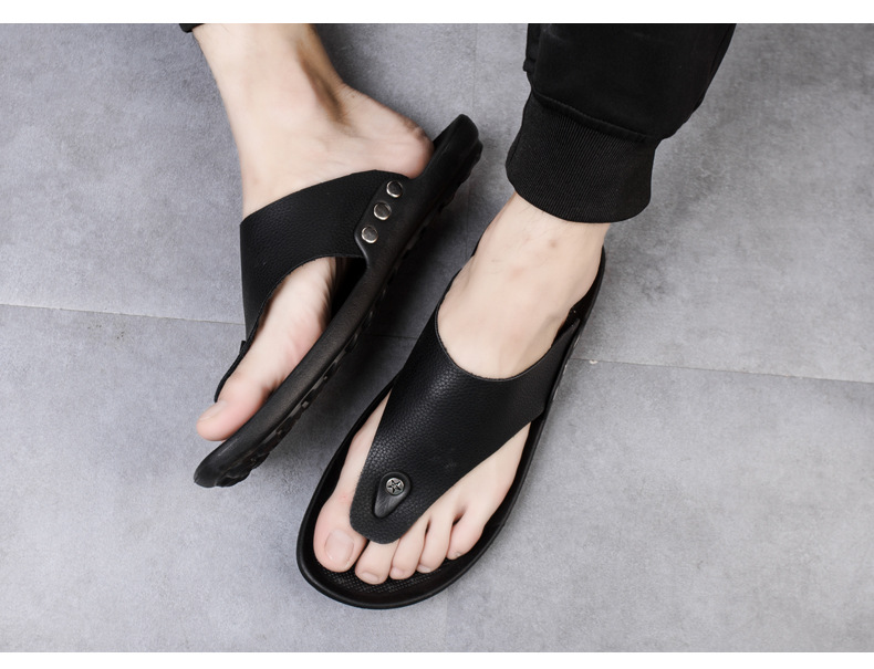 Männer Thongs Sandalen Clip Toe Sandalen Koreanesch Moud Summer Flaach Strand Flip Flops_voghion.com