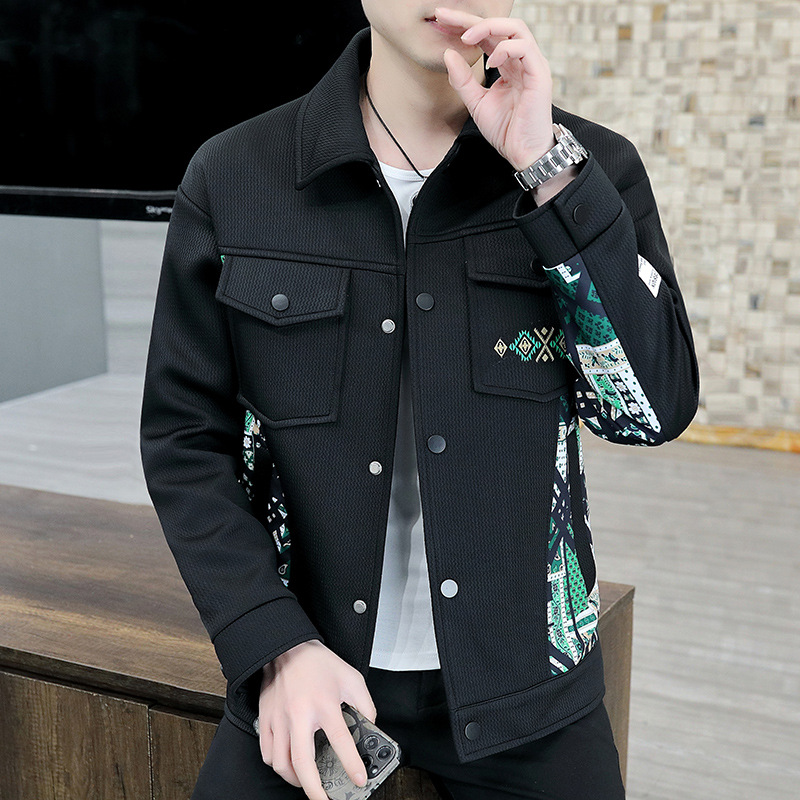 2023 abrigo primavera y otoño estilo coreano solapa moda casual guapo chaqueta de moda del todo fósforo 303