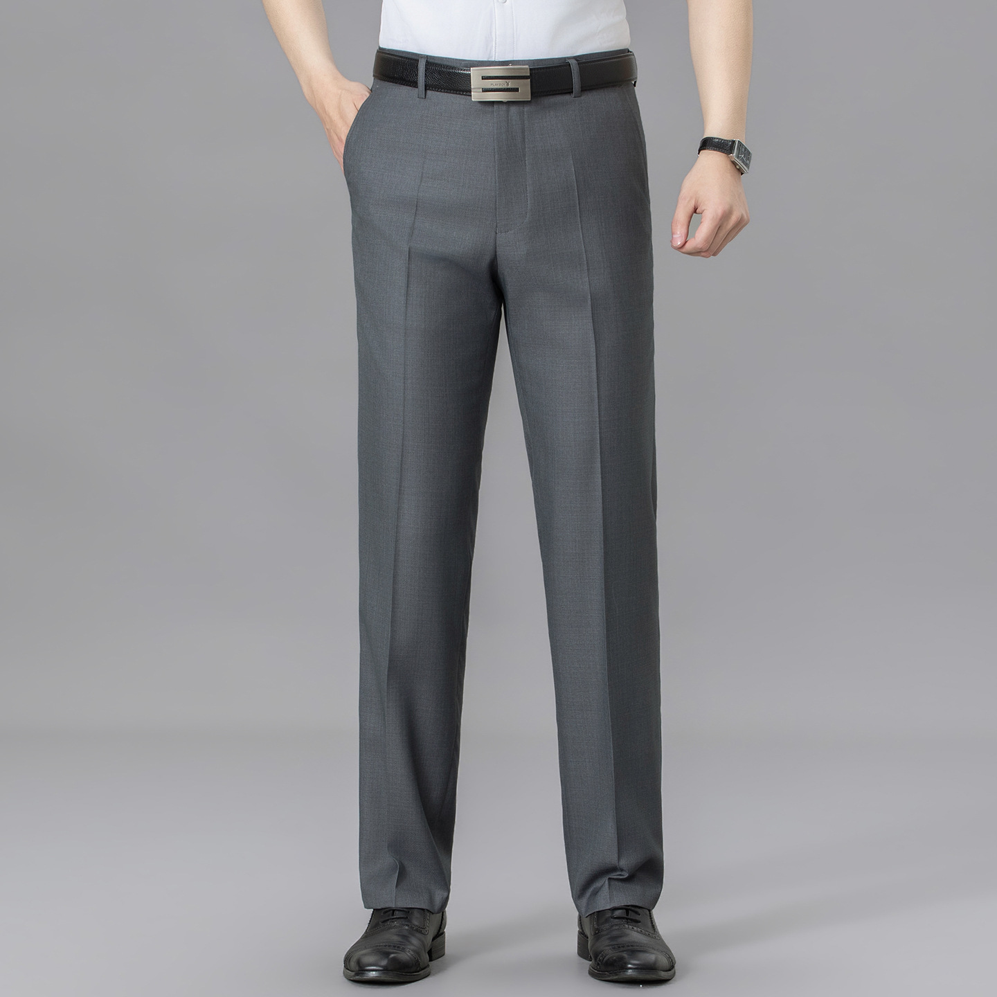 Department store quality summer mulberry silk men's trousers, casual business style, loose fit, thin and professional men's trousers.