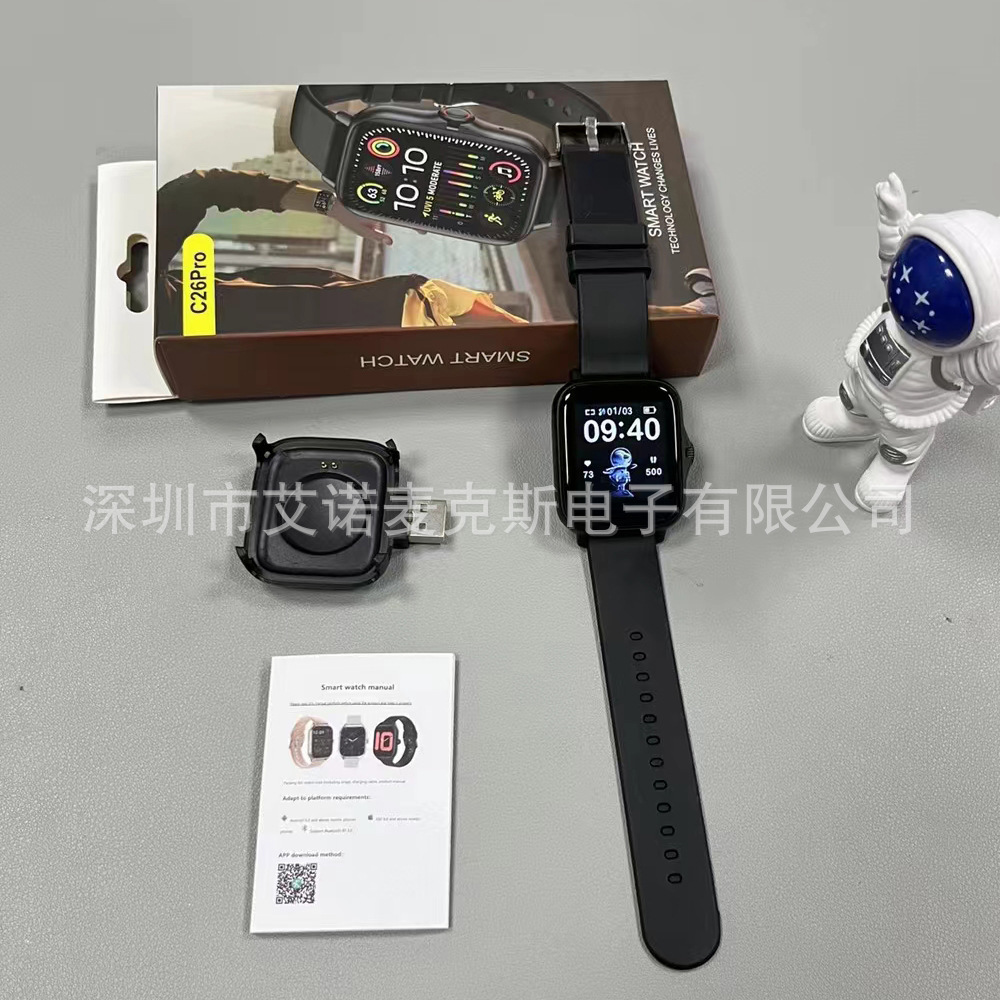 跨境爆款新品C26PRO智能手表蓝牙通话心率监测信息提醒Y13厂家