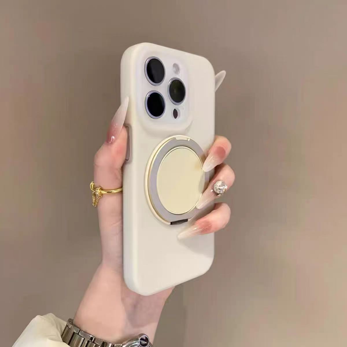 Soporte magnético de gelatina de color sólido simple 360 para iPhone16ProMax Apple 15/14 funda para teléfono móvil 13 mujer