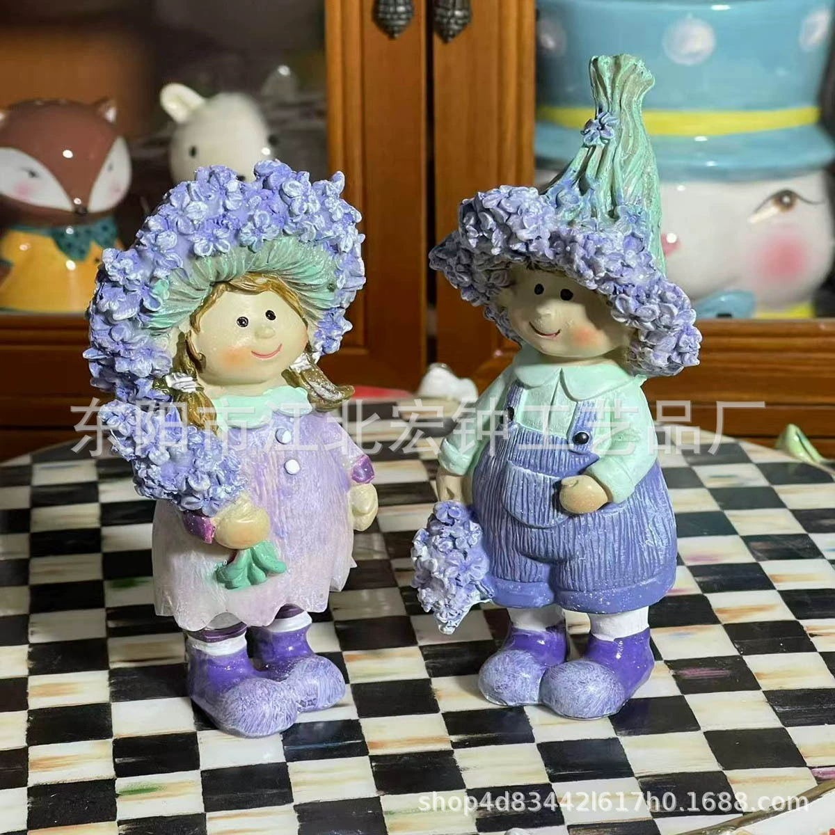 Популярные трансграничные украшения для кукол из фиолетовой капусты, пасторальные подарки для дома из смолы, украшения для украшения внутреннего двора