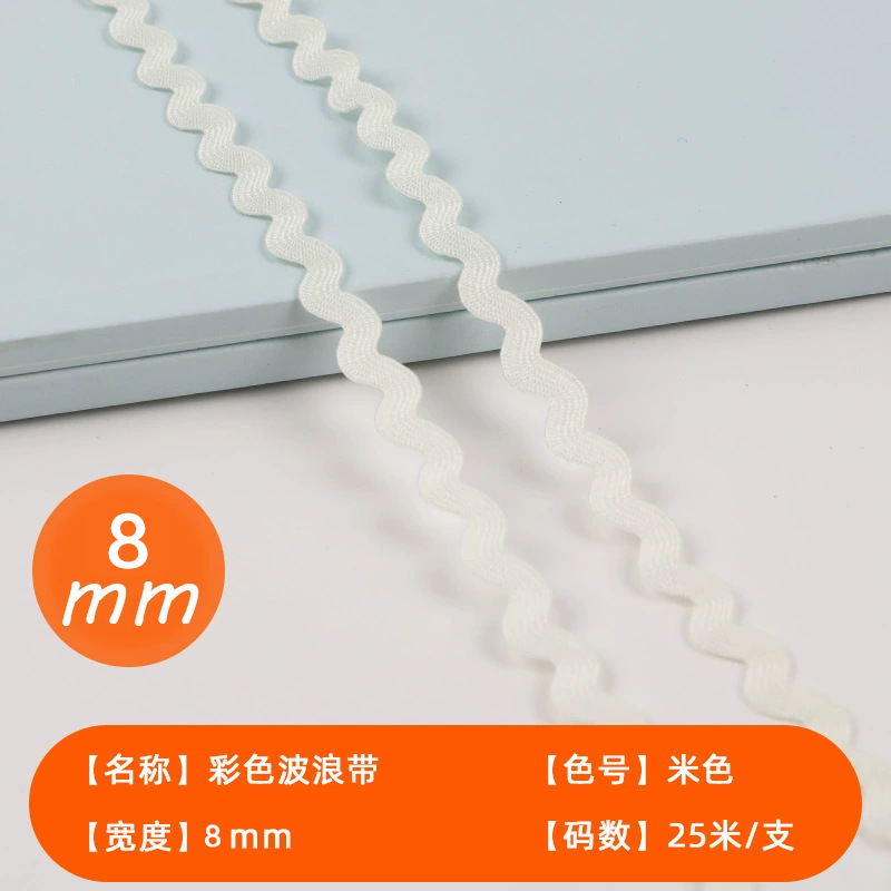 Spot venta directa 8mm color marinero borde curvo onda línea curva correas marinero S cinturón encaje