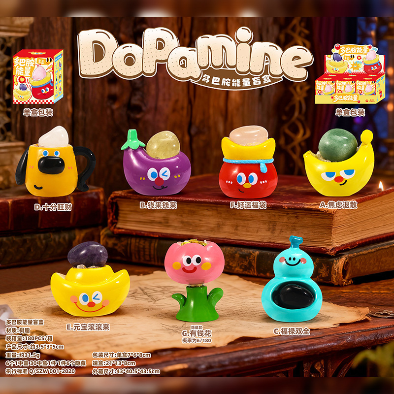 Xiaohongshu-Style Dopamine Energy Crystal Blind Box Office Decoration Ornaments Gift for Girls Wholesale
