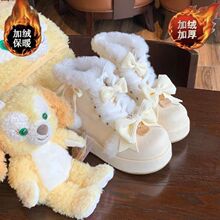 秋冬新款lolita加绒厚底女鞋可爱软萌甜美洛丽塔毛绒保暖雪地靴