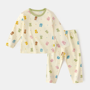 Traje de ropa para el hogar para bebés Pijamas de otoño para niños Chaquetas para niñas Pantalones Ropa Conjunto de ropa interior para bebés de dos piezas