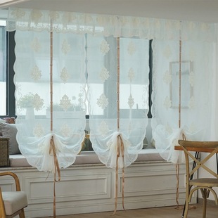 Block Curtain Roman Curtain Balcony Curtain Curtain Adjustable Partition Curtain Living Room Velcro Balloon Curtain Fan-Shaped Lift Curtain