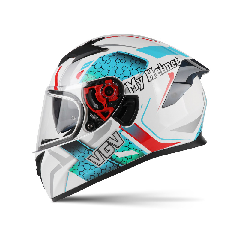 [En stock] Casco de motocicleta certificado 3c Casco completo para hombre Casco de seguridad de motocicleta de cuatro estaciones de doble lente de invierno