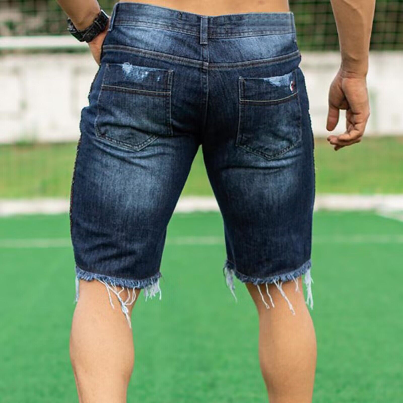 Casual Occasion Loose Fit Type Solid Color Pattern Men's Denim Shorts Solid Color Men's Clothing