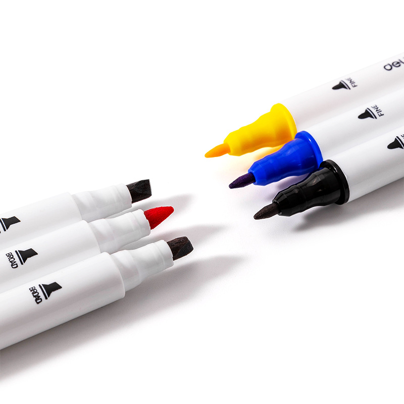 Deli 70700 de doble cabeza fina Rod marcador traje estudiante acuarela pluma de doble cabeza pintura color pluma marcador de dibujos animados