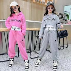 网红女童套装2025新款秋装潮童装儿童运动装春秋小女孩休闲三件套