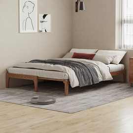 实木床可伸缩单人床无床头床架小户型一米宽80公分90抽拉沙发床