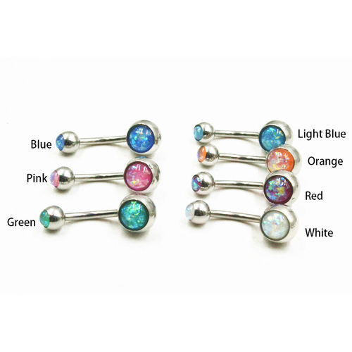 316L stainless steel imitation opal navel jewelry navel nail navel ring body piercing jewelry amazon piercing