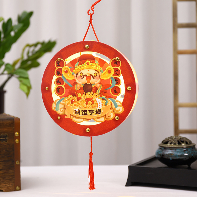 Dragón linterna de Año Nuevo linterna de bricolaje hecho a mano Día de Año Nuevo linterna portátil Festival de la linterna de los niños decoraciones de estilo antiguo linterna de palacio