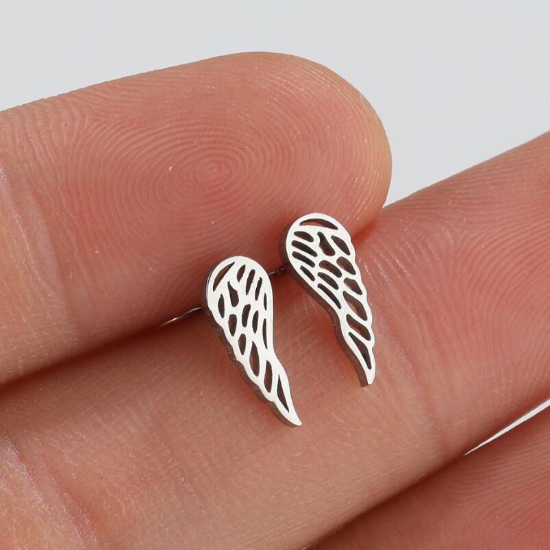 Fashion Wings Titanium Steel Plating Ear Studs 1 Pair