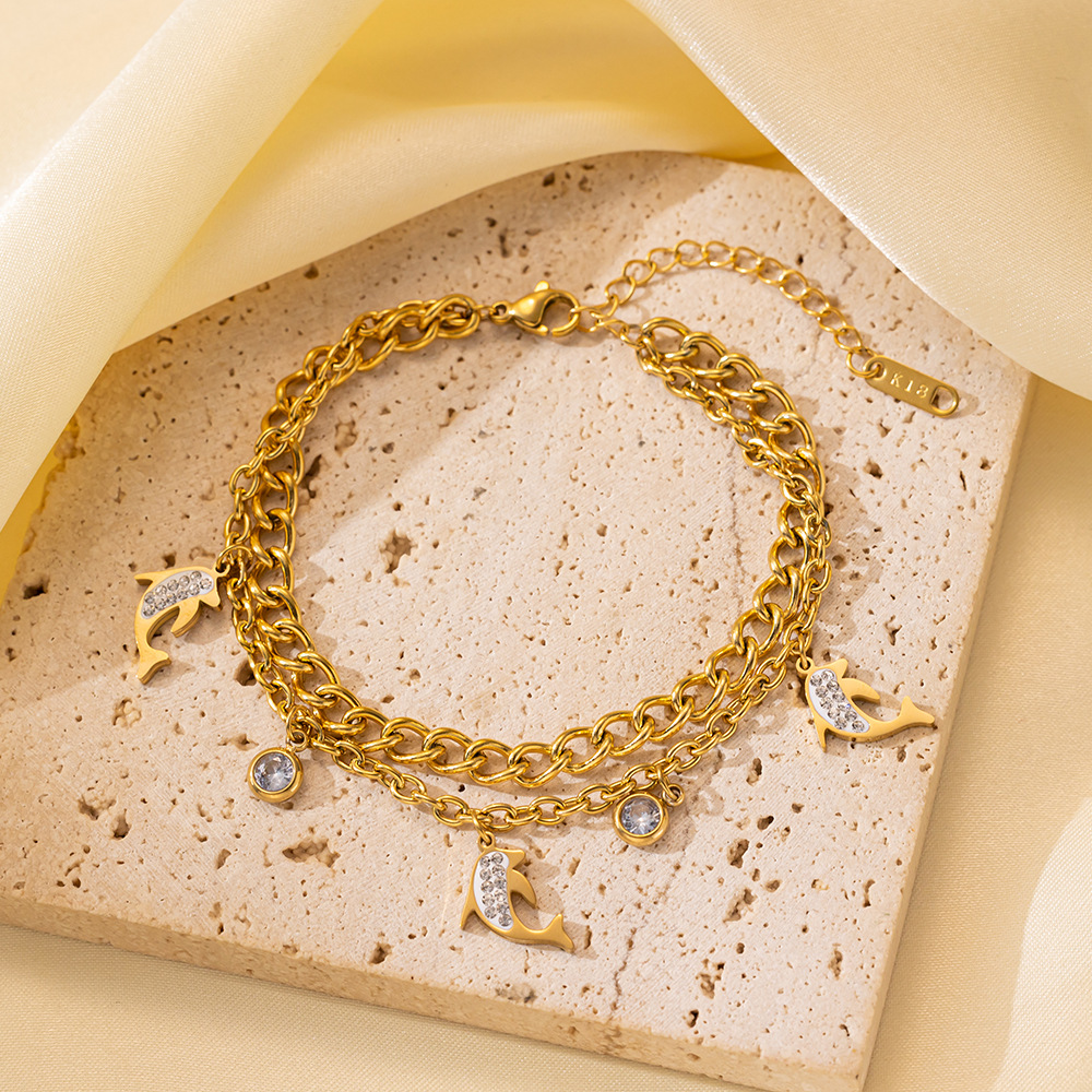 25g Weight 0.03µm-0.05µm Gold Plating Thickness PVD Coated Gold Plating Process 18K Real Gold Plated Plating Material 304 Stainless Steel Pendant Material Zircon Inlay Material Bracelets Classification 304 Stainless Steel Chain Material Cuban Link Chain Curb Chain, box chain, Twisted Rope Chain, snake chain, figaro chain Chain Type 1 Piece Quantity Daily Occasion 304 Stainless Steel Material Eye, Flower, Butterfly Pattern Women's Gender Casual, Simple Style Style Enamel, Inlay Craft Casual Simple Style Eye Flower Butterfly Titanium Steel Zircon Bracelets In Bulk 22