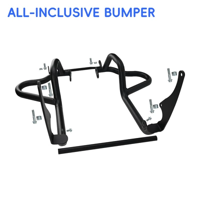 Suitable for Benda Black Flag 950 crash bars, anti-fall bumpers, foldable backrest, rear rack, side bags, tail rack protection modification (Motorcycle bumper) - black-carbon-steel-bumper