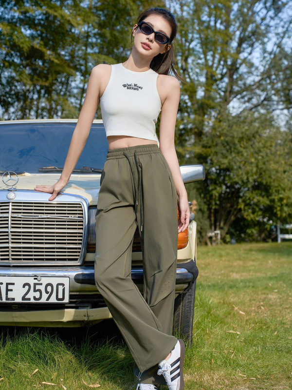 2025新型男女同モデル春夏の薄いタイプのゆったりとした通気性のあるスポーツスーツのズボン|undefined