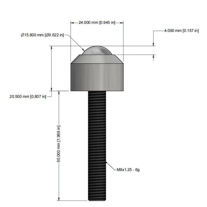 钢制重载螺杆式万向球牛眼 D-5HT长杆轴承万向输送球 脚轮钢球轮