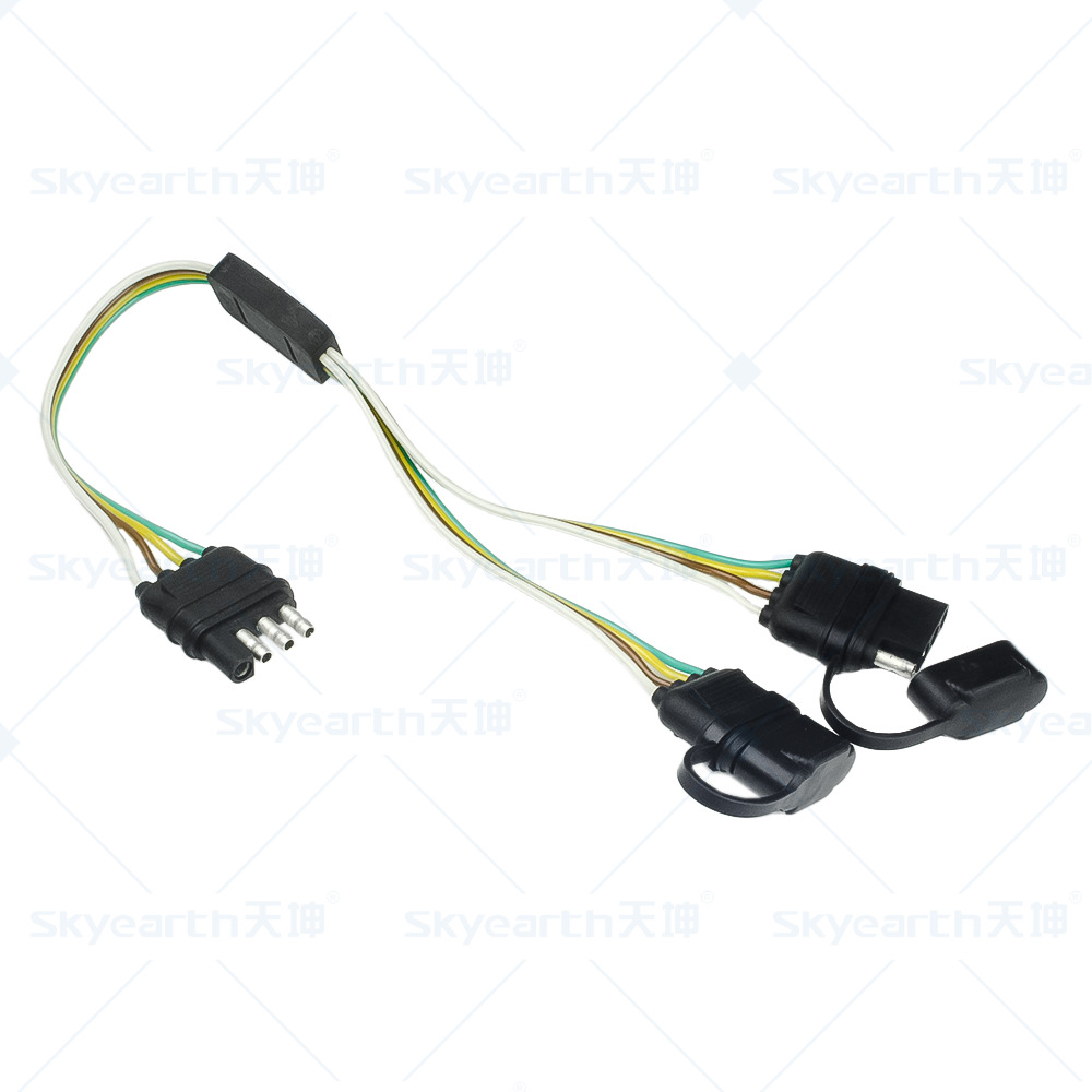 Cable de enchufe de remolque americano arnés de un remolque, dos y cuatro núcleos, adaptador SAE de 4 orificios, cable de alimentación de luz de automóvil, cable macho y hembra