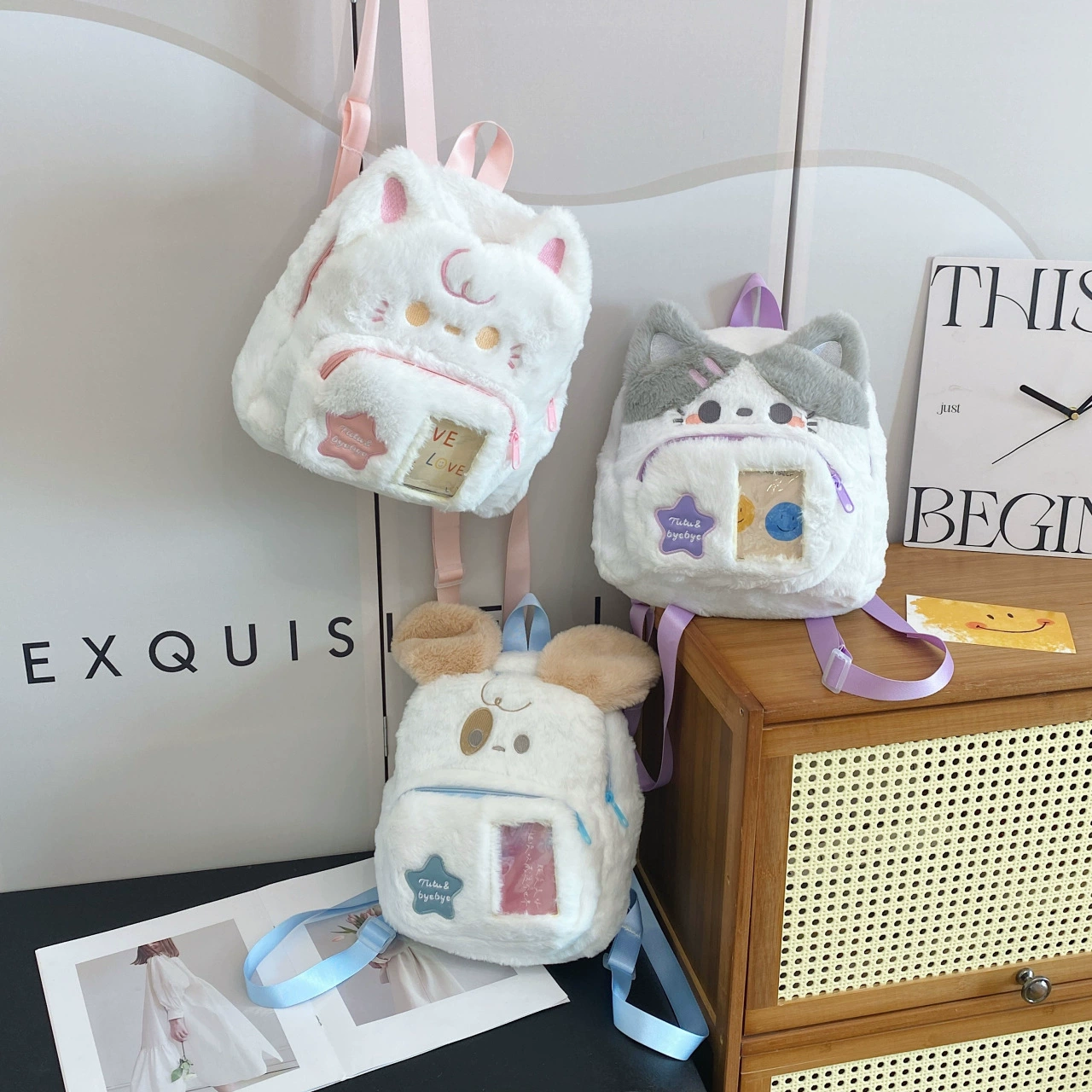 Мультфильм милый плюшевый щенок рюкзак 2024 новый Лолита мягкая девочка боль сумка для девочек рюкзак оптом