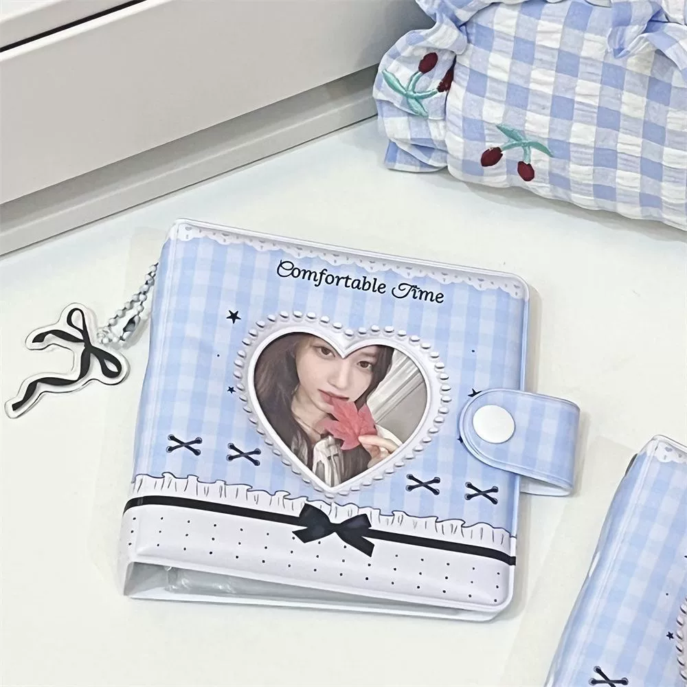 Little Hong Book тот же корейский синий клетчатый бант любви