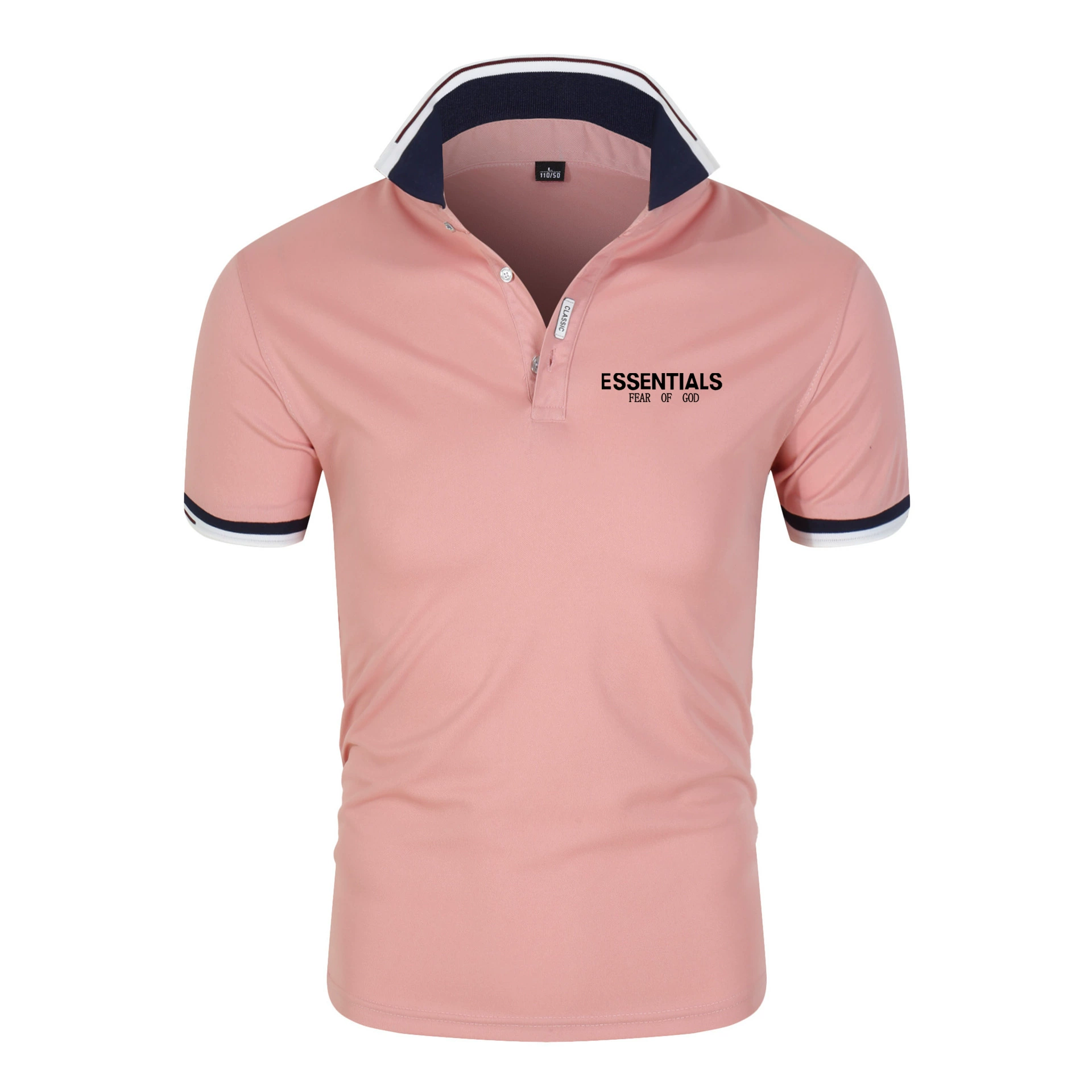 ESSENTIALS Double Line FEAR OF GOD Новая мужская рубашка-поло, Повседневная Свободная рубашка с воротником, универсальная