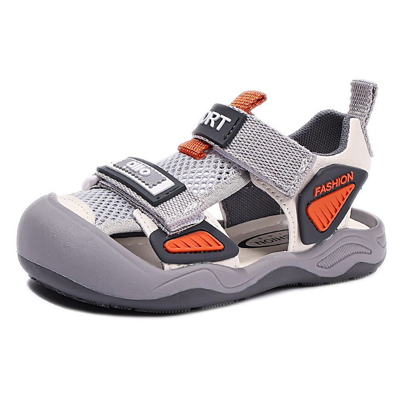 Sandalias deportivas suaves para niños 2026 verano nuevo tipo de bolsas de niños antipatada zapatos de retroceso de malla zapatos casuales transpirables image 6