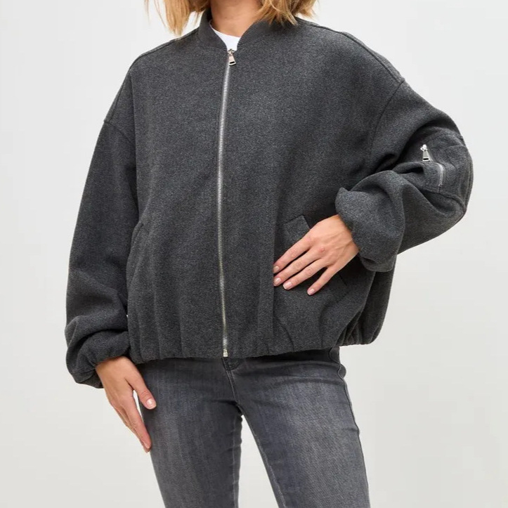 2024 Cross-Border Amazon Aliexpress 2024 Autumn and Winter New European and American Style Women's Stand Collar Loose Jacket