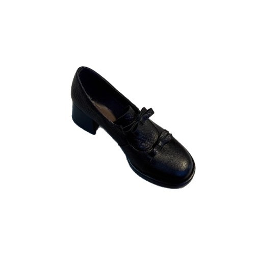 Women's Leather Loafers With Elephant Pattern And Chunky Heels_voghion.com