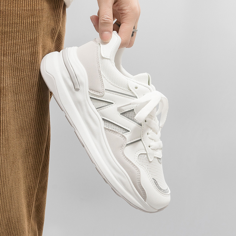 Nuevo estilo de verano, zapatos deportivos para mujer, versión coreana, suela gruesa, que aumentan la altura, transpirables, zapatillas blancas para mujer A1835.
