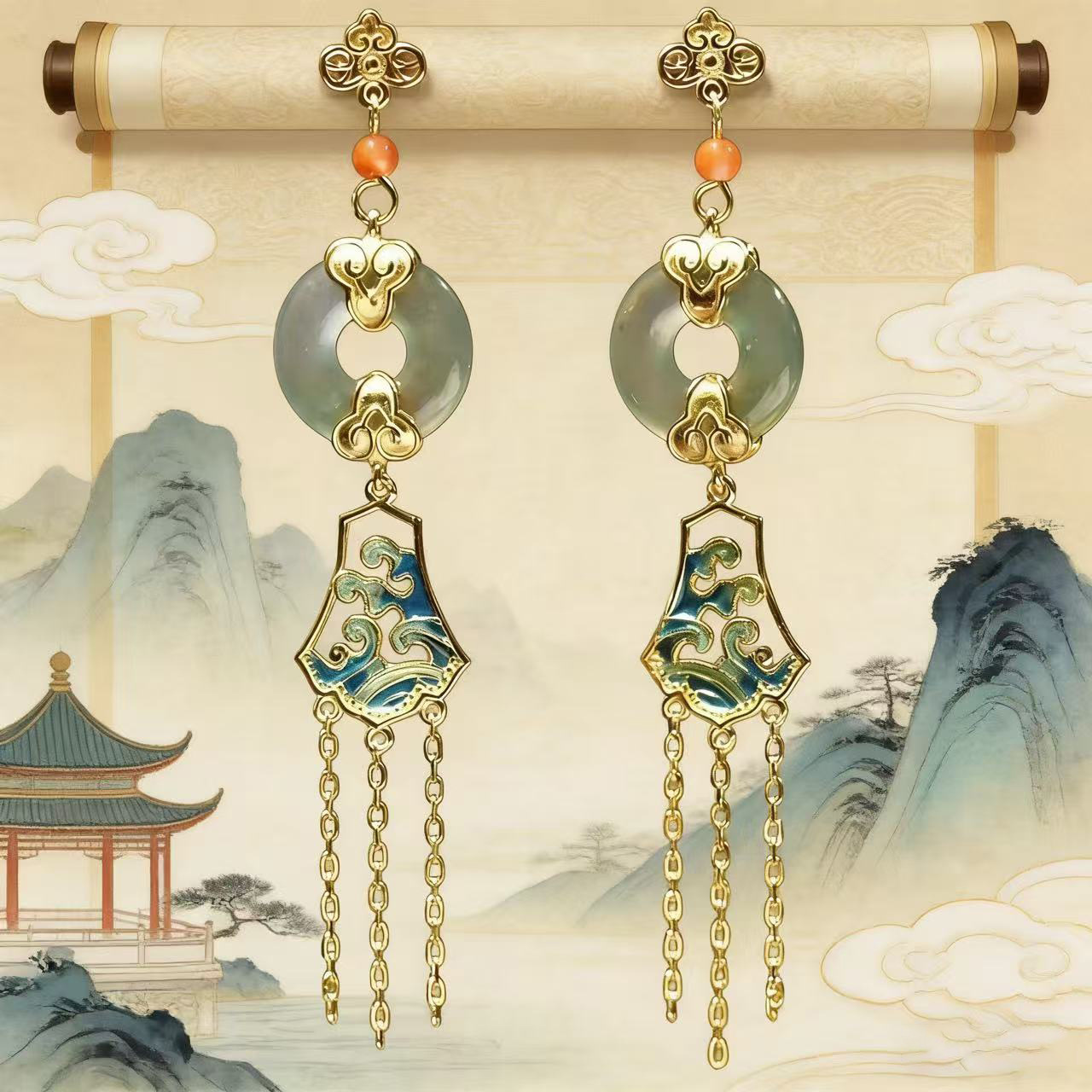 Retro ethnic elegant earrings with tassels