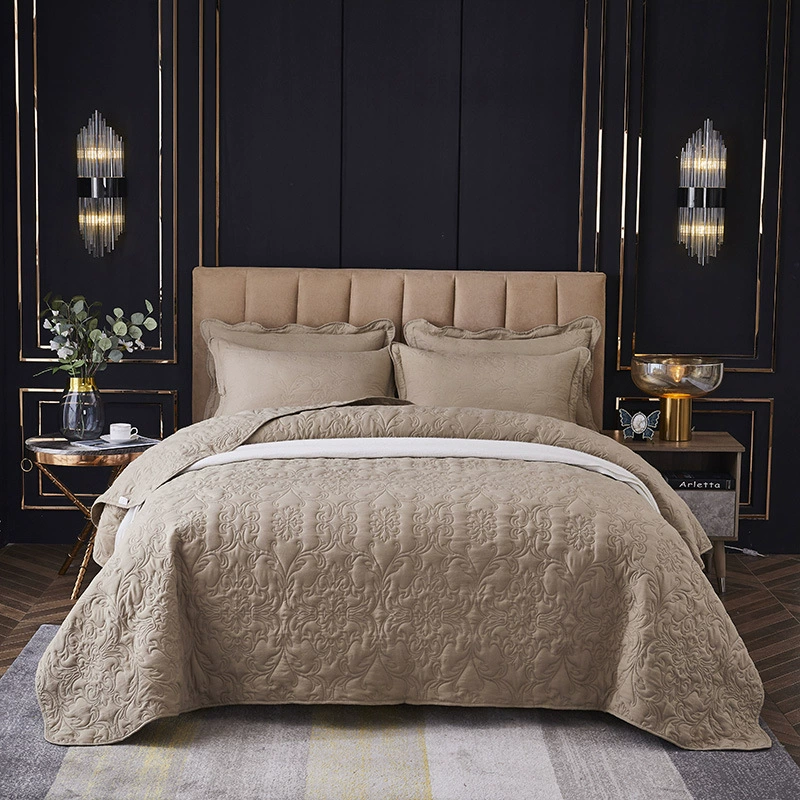 Quilted Sheet Set, 3-Piece Washable Bedding, Multiple Sizes 220×240 / 240×250 cm, Various Colors