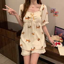 源头工厂2026年夏季新款睡衣女性感舒适吊带睡裙套装家居服云朵