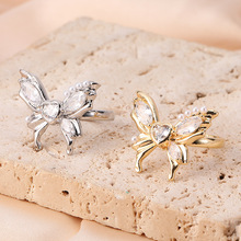 欧美小众高级感戒指轻奢满钻蝴蝶开口可调节食指戒指个性气质潮流