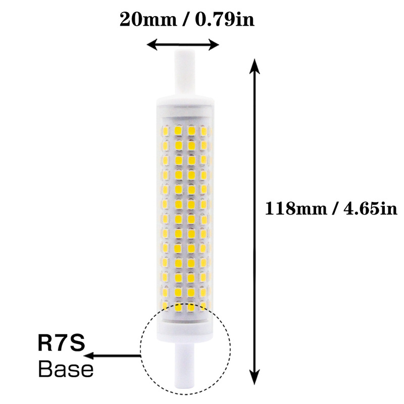 2026 Led R7S 118 15W Replacement for J118 150W Metal Halide Lamp, Power Dimmable, 20mm Diameter