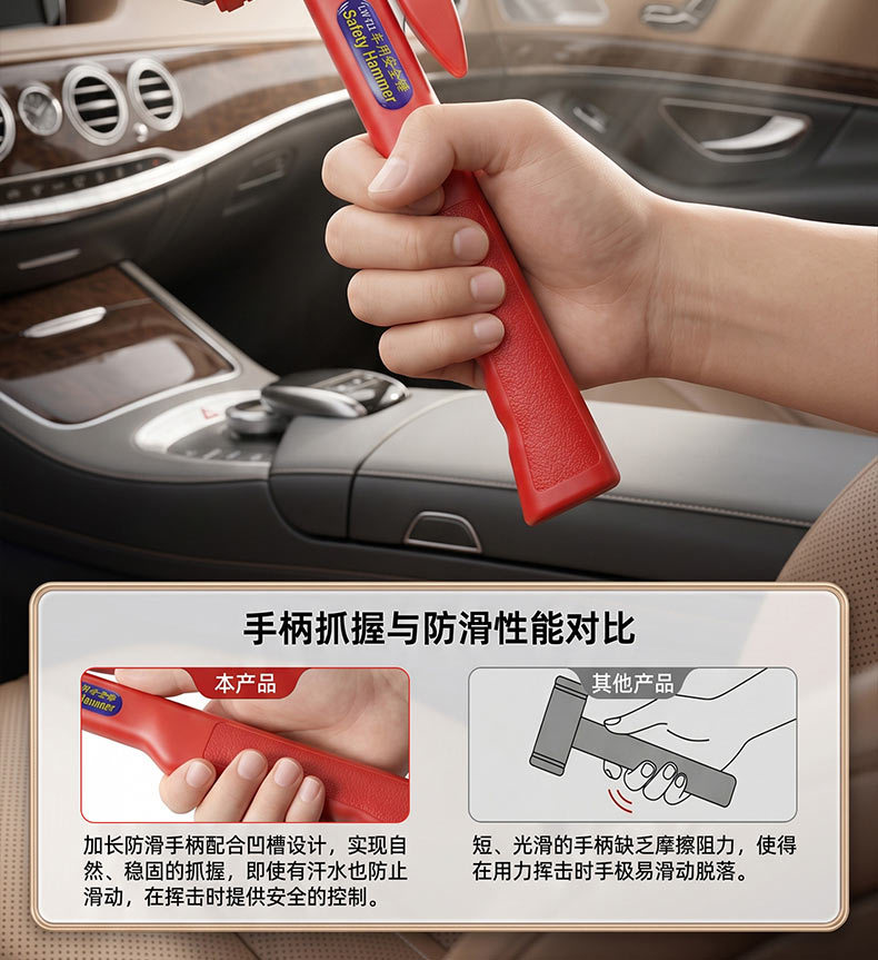 Car window breaker multifunctional holder, life-saving hammer, emergency fire escape hammer for vehicle use