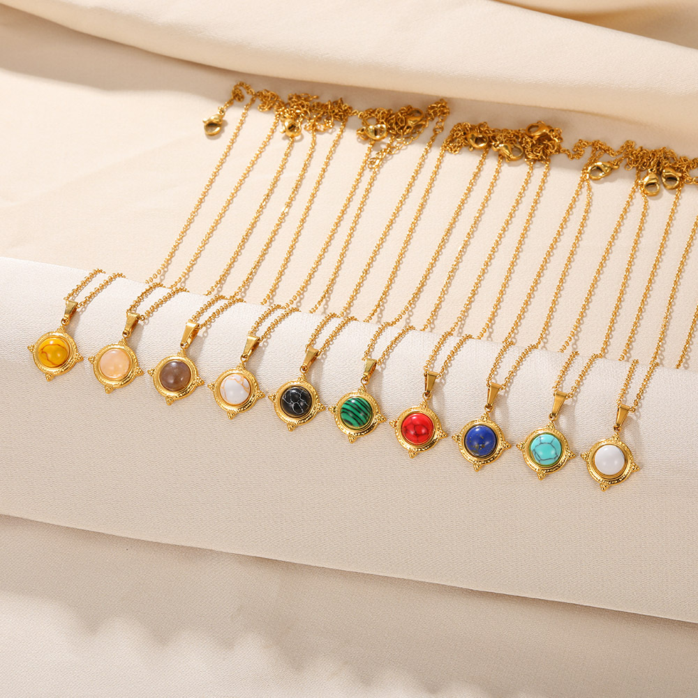 20g Weight 0.03µm-0.05µm Gold Plating Thickness PVD Coated Gold Plating Process Lobster Trigger Clasp Closure Clasp Closure Type 18K Real Gold Plated Plating Material 304 Stainless Steel Pendant Material Natural Stone, December Birthstone Turquoise Inlay Material Pendant Necklace Classification 304 Stainless Steel Chain Material 1 Piece Quantity Holiday, Daily Occasion 304 Stainless Steel Material Geometric Pattern Women's Gender Retro, Classic Style Style Waterproof Non Tarnish, Plating, Inlay Craft PVD Coated Real Gold Plated Geometric Titanium Steel Retro Classic Style Waterproof Non Tarnish Titanium Steel Lobster Trigger Clasp Closure Pendant Necklace 2