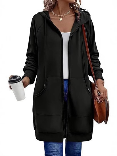 Long sports big woolen hoody with zipper