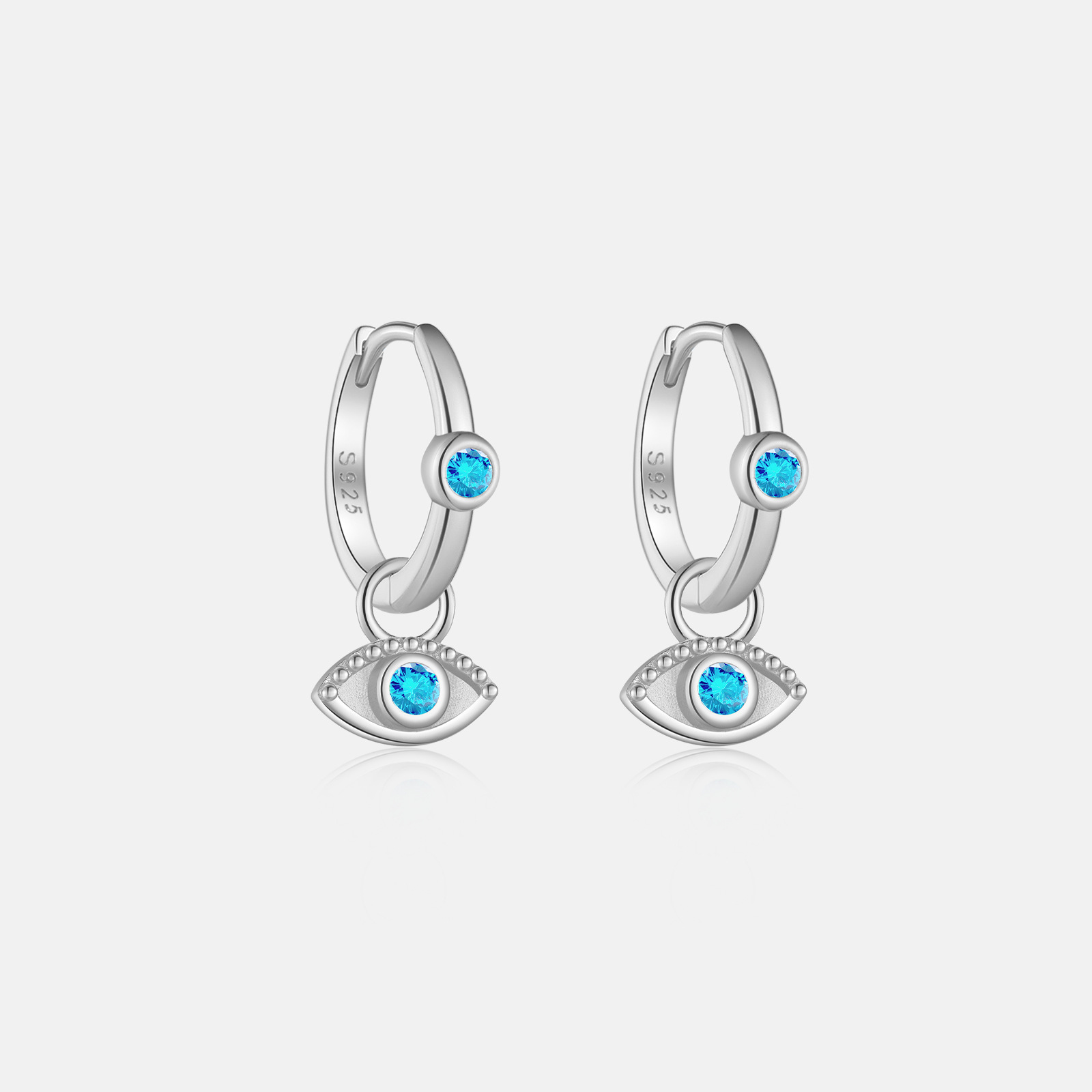 Date, Tea Party Occasion 925 Sterling Silver Material 1 Pair 18K Gold Plated 925 Sterling Silver Devil's Eye Drop Earrings