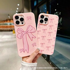 Ins蝶ネクタイピンクの携帯ケースはiPhoneリンゴ11/12/13/14/15/16promaxソフトケースを適用する