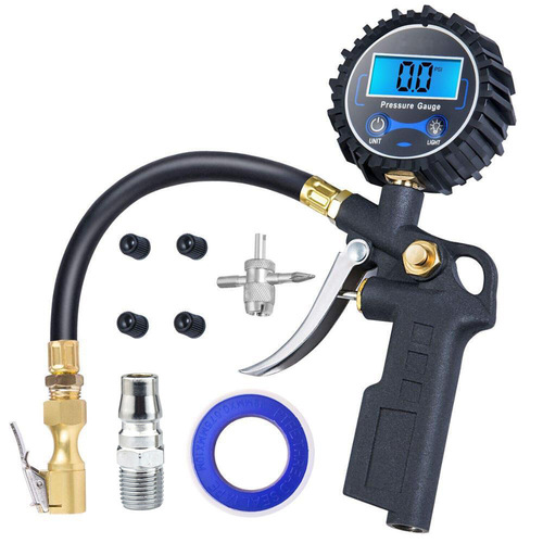 Tire pressure gun car tire inflation gun LED LCD luminous display electronic digital display tire pressure gauge