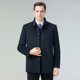 专柜正品羊毛大衣男士冬季短款羊绒呢子外套保暖兔毛内胆加厚风衣
